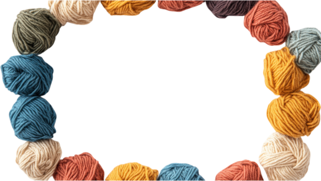 Cotton Yarn Square Frame, intricately woven strands forming a textured square design against a crisp white backdrop