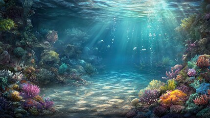 Obraz premium Serene Coral Landscape Under Soft Ambient Light