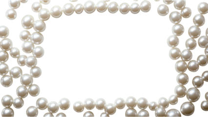 Elegant faux pearl square frame on a pristine white backdrop, perfect for showcasing cherished memories or artistic displays