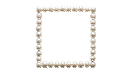 Elegant faux pearl square frame on white backdrop, showcasing intricate design and luxurious texture, perfect for decorative display.