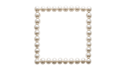 Elegant faux pearl square frame on white backdrop, showcasing intricate design and luxurious texture, perfect for decorative display.