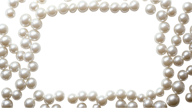 Elegant faux pearl square frame on a pristine white backdrop, perfect for showcasing cherished memories or artistic displays