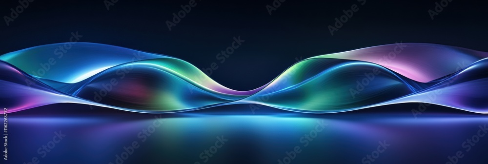 Poster 3d abstract sound waves reflecting music inspiration with vibrant colors. generative ai