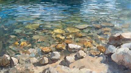 Obraz premium Shimmering Waters with Artistic Flair in Natural Light