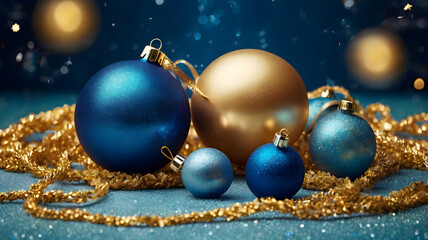 Elegant Christmas Banner Featuring Shimmering Baubles and Sparkling Lights for Holiday Designs