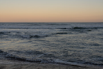 Beach and sea background, view of the Atlantic ocean, from a city in Europe. 
"La Grande Plage" in the city of Biarritz (France).