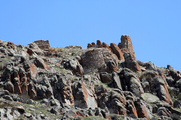 ruins of an old castle Takkeli Mountain Konya Turkey