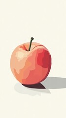 Obraz premium Peach Still Life: A Vibrant and Simple Fruit Illustration