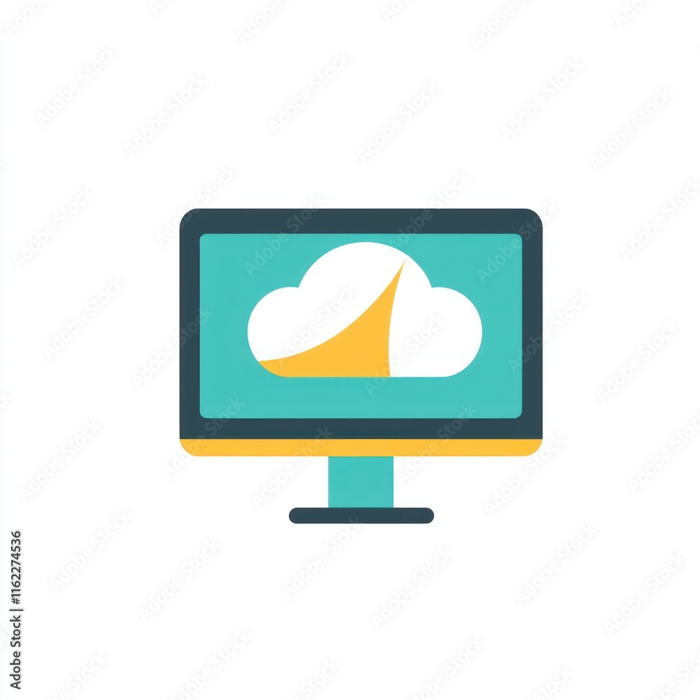 Poster cloud computing displayed on computer screen.