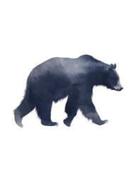 Fototapeta premium A bear is walking on a white background