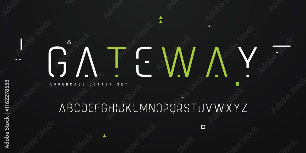 Fototapete modern minimalistic alphabet, multilingual letters, numbers and punctuation marks. futuristic thin c