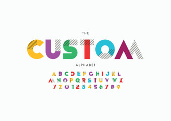 Modern abstract digital alphabet font. Minimal technology typography, Creative urban sport fashion futuristic font and with numbers. vector illustration
