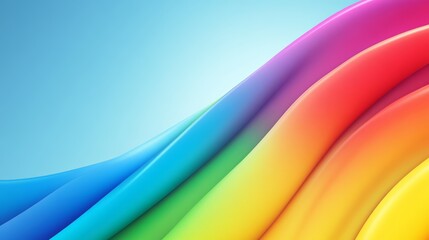 Fototapeta premium A vibrant wave of colors flowing gracefully from blue to pink, creating a lively and dynamic abstract background.