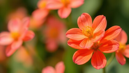 Naklejka premium A Single Orange Flower in Focus with Blurry Background