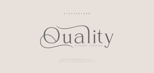 Elegant wedding logo alphabet letters font. Typography luxury classic lettering serif fonts decorative vintage retro logos and number. vector illustration