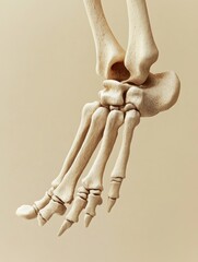 A skeleton's foot is shown in a close up
