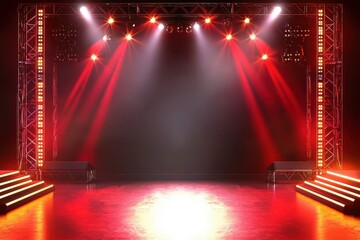 The empty scene is set for an unforgettable musical experience.