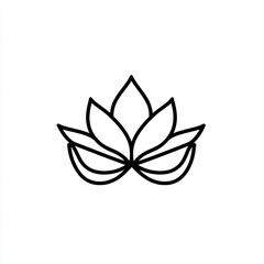 Simple line art lotus flower illustration. (1)