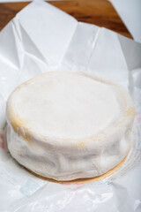 Cheese collection, French reblochon de savoie gratin cow milk cheese close up