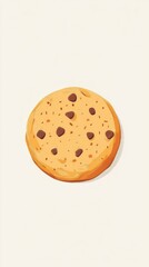 Fototapeta premium A Simple and Delicious Chocolate Chip Cookie Illustration