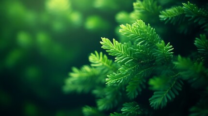 Lush green foliage with finely textured leaves, creating a serene and calming atmosphere.