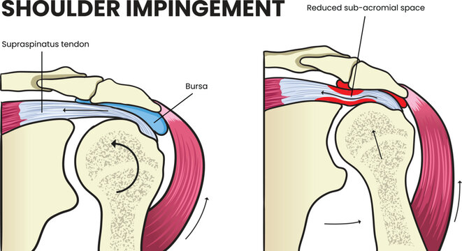 Illustration of shoulder impingement diagram
