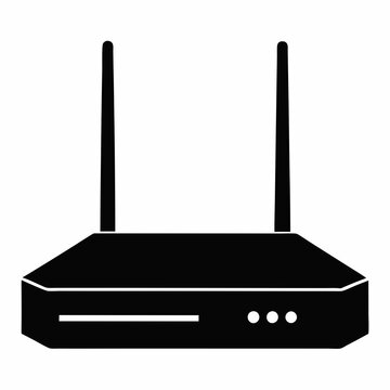 black router with antennas clip art preview