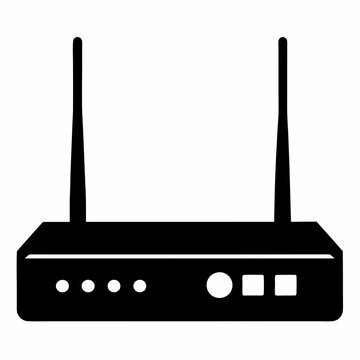 black router with antennas clip art preview