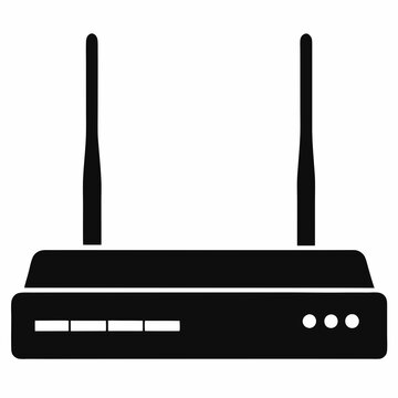 black router with antennas clip art preview
