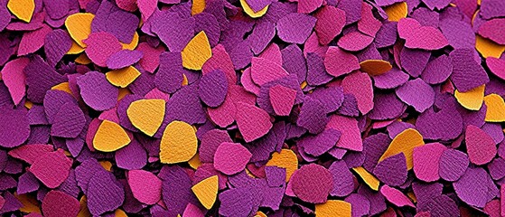 Abstract Background of Purple Pink and Orange Paper Petals Colorful Texture Festive Design