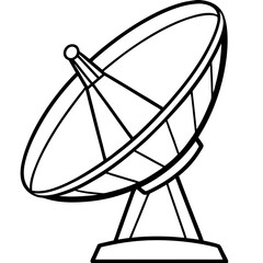 Satellite Dish Line Art Vector