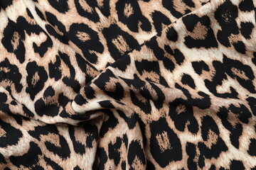 Leopard fabric background, close up view