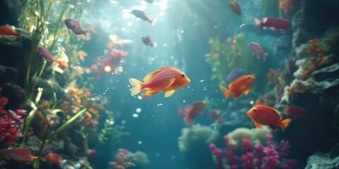 Naklejka premium Fish in aquarium