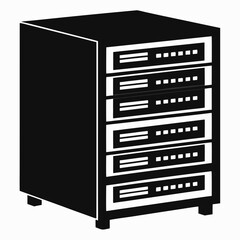 Server Rack Silhouette Vector Illustration