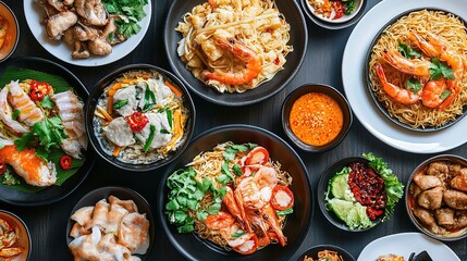 Affordable foodcourt choices, budget-friendly meals, diverse dishes, inviting spaces, vibrant dining.