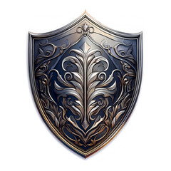 Golden shield isolated on white background