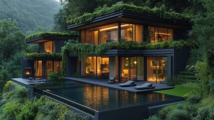 Obraz premium AI-powered energy management system reducing carbon footprints, showcasing sustainable technology