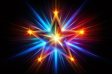 Abstract Star Flare Black Background Wallpaper Design