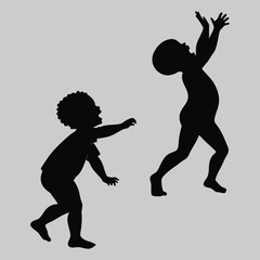 baby dancing silhouette vector design art and illustration