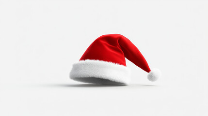 Santa hat in bright red and white presents festive holiday cheer