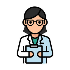 illustration of a digital female doctor