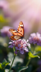 Obraz premium Butterfly on a flower. Nature, beauty, insect, pollination, summer vibes
