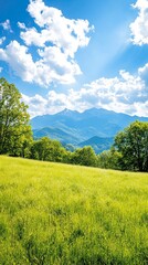 Breathtaking Views of the Carpathian Mountains With Lush Greenery Under a Clear Blue Sky