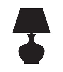 A black lamp with a shade icon