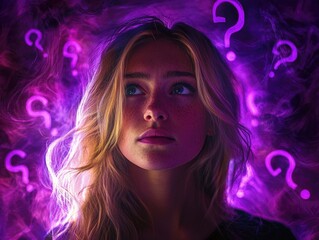 Woman with questioning expression