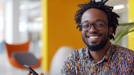 The Smiling Man with Phone