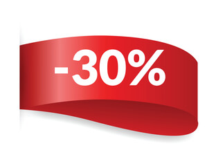 Corner or ribbons icon. Product red banner, price shopping tag. Promotion sale badge, special offer sticker. Discount and price offer concept. Vector sticker template