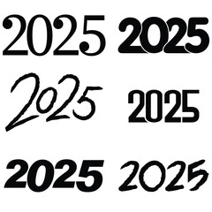 Set of 2025 logo text design. 2025 calendar design