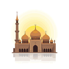 Mosque Building Vector Illustration Flat Style Design