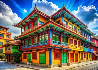 Colorful Building AI Art - Striking Architecture